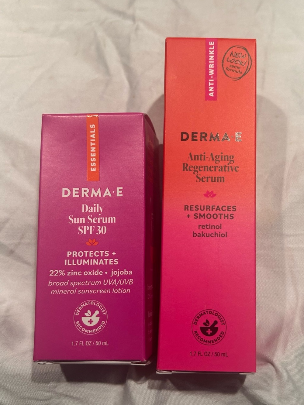 Derma-E anti aging regenerative serum + daily sun serum spf 30
